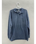 Mens Calvin Klein Sweatshirt Size Large Blue Long Sleeve Fleece Polo - £7.59 GBP