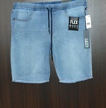 Lazer Men&#39;s Blue Denim Jogger Cotton Blend Shorts Size XL NEW - $35.29