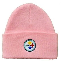 Pittsburgh Steelers NFL Team Apparel Pink Cuffed Knit Hat Cap Women&#39;s Be... - $14.99