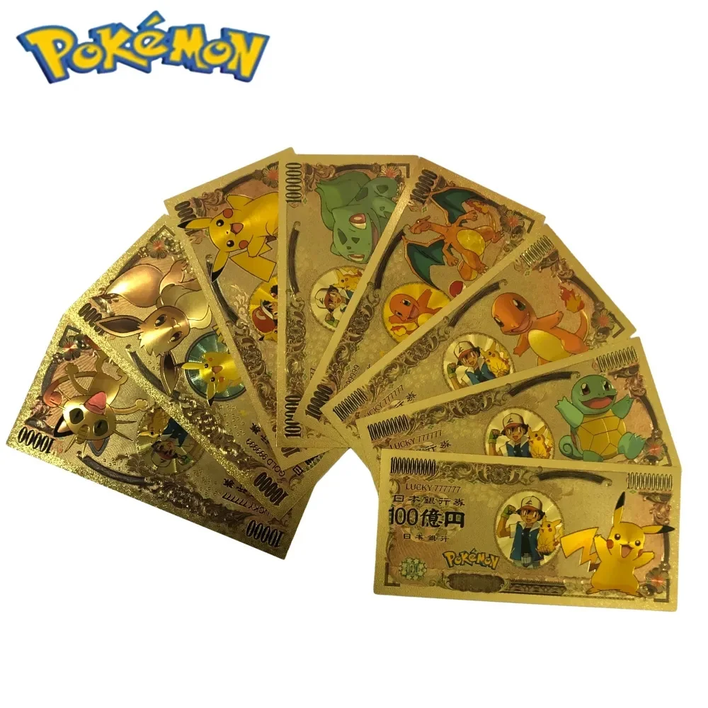 Pokemon Gold Foil Commemorative Toys Banknote Cartoon Anime Figure Charmander - £7.74 GBP+