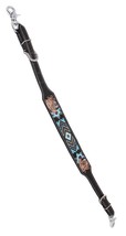 Western Floral Antique Tooled Leather Beaded Wither Breast Collar Strap ... - $26.72