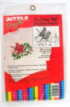 Vtg Dizzle Preshaded Mini Transfer Christmas Cardinals Pine Tree Instructions - £7.74 GBP