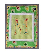 Patchwork Quilt Wall Decor Candy M&amp;M M Initials Doll Size 18x13 Inches C... - $19.97