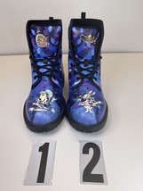 Alice In Wonderland Combat Boots Women’s Size 8 Steampunk Shoes Purple - £29.88 GBP