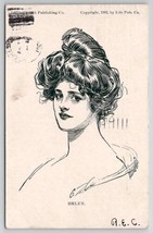 Pretty Woman Helen by Charles Dana Gibson Sketch Style Profile Art Postcard G28 - £11.53 GBP