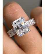 2.5 Ct Radiant Diamond Engagement Ring, Lab-Grown Hidden Halo Diamond Ring - $99.99