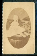 Vintage CDV Photo Chester PA Amos 514 Market Street Baby in Christening ... - $9.89