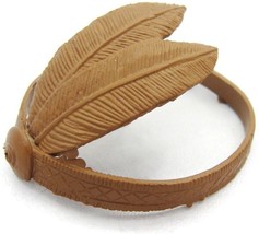 Vintage Brown Western Indian Feather Head Band Plastic - $14.84