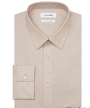 Calvin Klein Men&#39;s Slim-Fit Stretch Flex Shirt Taupe 14.5  32/33 NWT - £14.74 GBP