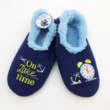 Snoozies Men&#39;s Slippers On Lake Time Size  Large 11/12 Blue - $14.84
