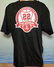 NOS VTG Houston Rockets Mens 2X T-Shirt 2007 Winning Streak Black Basket... - $29.90