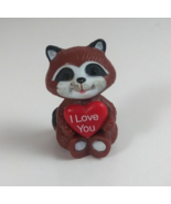 Vintage 1980s Russ Berrie I Love You Heart Raccoon 1.5&quot; Collectible Mini... - €4,16 EUR