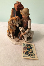 Vintage Dave Grossman Porcelain Norman Rockwell Friends in Need Figurine 1974 - £21.23 GBP