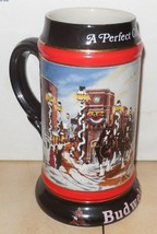 1992 Budweiser Holiday Beer Stein &quot; A Perfect Christmas&quot; Mug By Susan Sampson - £19.40 GBP