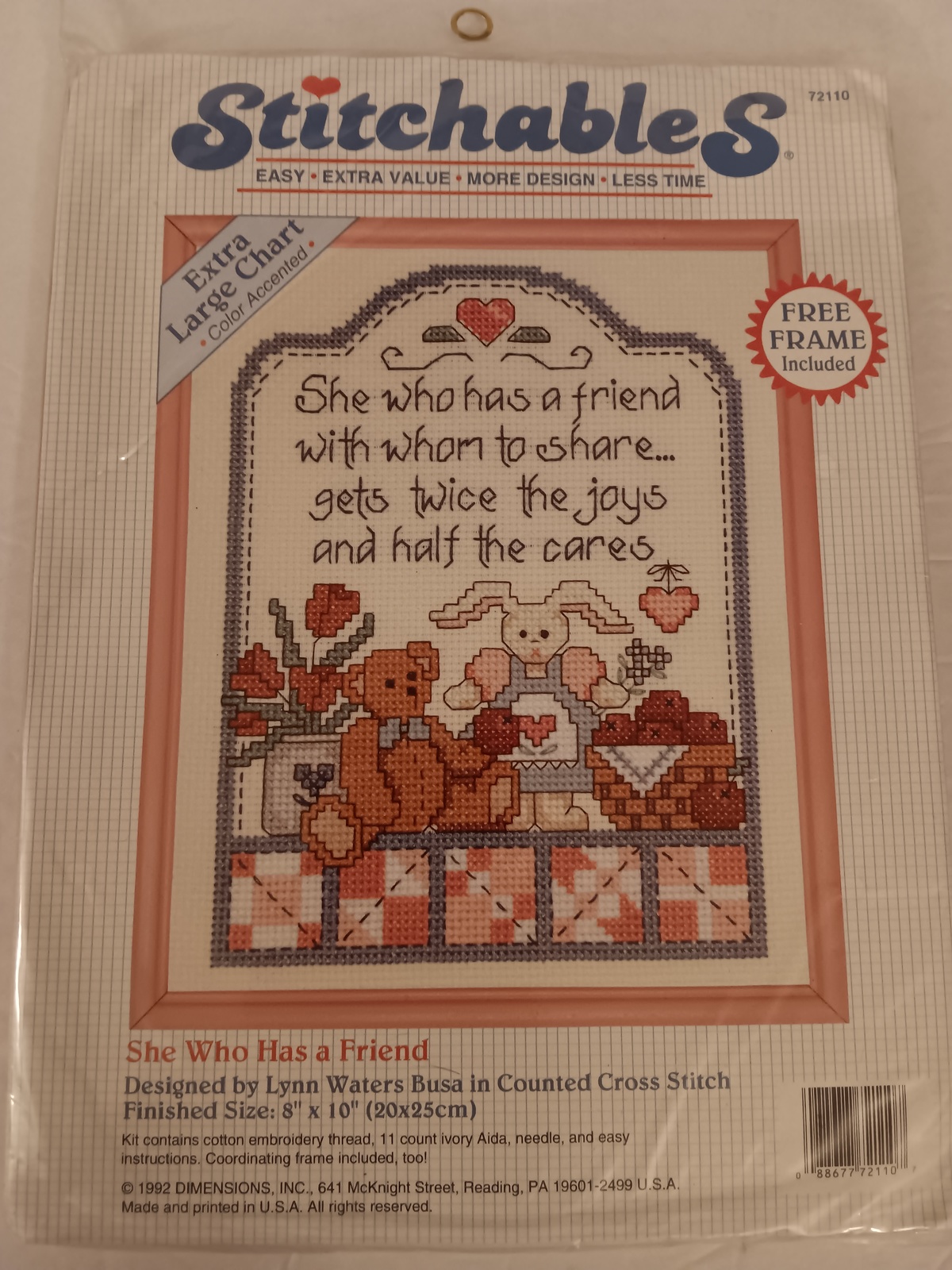 Stitchables 72110 She Who Has A Friend by Lynn Waters Busa Counted Cross Stitch - $24.99