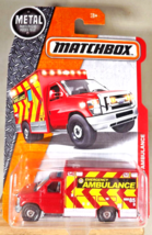 2016 Matchbox 77/125 Rescue FORD F-350 AMBULANCE Red w/Chrome Hub Spoke Wheels - £9.72 GBP