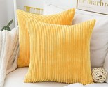 Set of 2 Throw Pillow Covers Decorative Striped Velvet Square 18&quot;x18&quot; Su... - $16.82