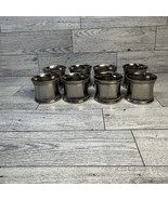 Pier 1 Imports Set 8 Hammered Metal Chrome Finish Napkin Rings Boho Holi... - $352.64 MXN