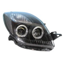ATS Pair LED DRL Lightbar Halo Headlights Toyota Yaris 2 MK2 Black 06-09 LHD - £233.52 GBP