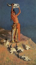 Conjuring Back The Buffalo by Frederic Remington Western Native American   11x19 - £31.64 GBP