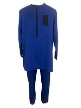 Men&#39;s Blue Unbranded African 2 pc Kaftan. One Size. 100% Polyester. - $41.58