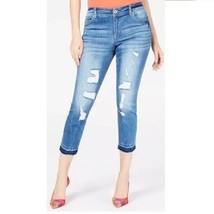 INC Womens 16 Kallen Wash Ripped Mid Rise Cropped Skinny Jeans NWT BK55 - £30.82 GBP