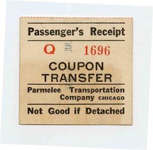 Parmelee Transportation Company Passenger&#39;s Receipt Coupon Transfer Chic... - £21.88 GBP