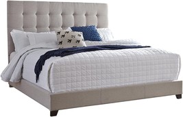 Signature Design By Ashley Dolante Queen Size Upholstered Tufted Bed, Beige - £280.56 GBP