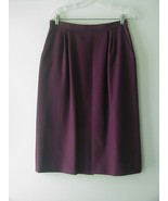 Vintage Intuitions Plum 100% Wool Lined Midi Pencil Skirt Size 16 - €20,76 EUR