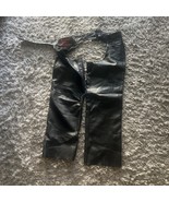 Hot Leathers  Black Solid Leather Motorcycle Pants Chaps Outerwear S - $63.62 CAD