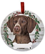 German Shorthaired Pointer Dog Wreath Ornament Personalizable Christmas ... - £11.43 GBP