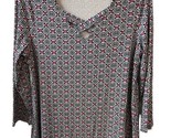 Kim Rogers Knit Top Womens Size M Criss Cross Front Colorful - $13.83