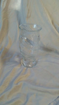 Vintage FTD Clear Glass Spiral Pattern Flower Vase-  8 Inches Tall - £12.58 GBP