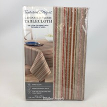 Textured Stripes Laminated Fabric Tablecloth Wipes Clean 52&quot;x70&quot;  Oblong... - $31.67