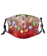 CHRISTMAS ORNAMENT HOLIDAY REUSABLE WASHABLE COTTON MASK with filter #007 - $13.02 CAD