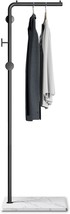 Metal Coat Rack Freestanding With Natural Marble Base,, Black-W/White Base - £78.17 GBP