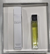 Gucci ENVY Eau de Toilette Perfume Scannon Body Lotion 1.7oz 6.8oz 2X SET BOXED - £315.17 GBP