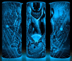 Glow in the Dark Spiderman and Venom Comic Book Style Cup Mug Tumbler 20oz - $22.72