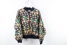 Vtg 70s Womens Medium Distressed All Over Print Snoopy Peanuts Bomber Jacket USA - £59.45 GBP