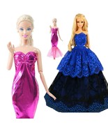 2 Pcs Wedding Gown &amp; Evening Party Dress For Barbie Doll - £15.31 GBP