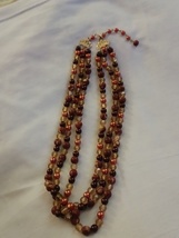 Vintage 3 Strand Beaded Necklace Hong Kong  - £8.03 GBP