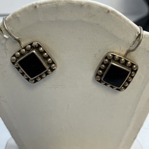 NF 925 Thailand Sterling Silver Onyx Earrings - $703.36 MXN