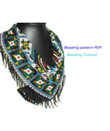 Beading pattern pdf.Necklace kerchief Huichol. Tutorial step by step - $13.10 CAD