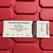 Washington Wizards Vs Miami Heat Lebron 32nd Triple Double Ticket Stub Dec 2012 - £201.46 GBP