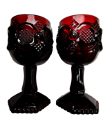Set of 2 Vintage Avon 1876 Cape Cod Collection Ruby Red Mini Wine Goblet... - €21,54 EUR