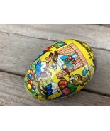 Vintage Small Paper Mache Easter Egg 3.5&quot; Grandma Sewing Ball of Yarn Ra... - £15.60 GBP