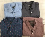 Lot of 4 Mens Medium Button Down Shirts Slim Fit Collared Bonobos Americ... - $27.69