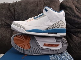 Nike Air Jordan 3 Retro Wizards Blue White Cement Grey Sneaker size 16 - £284.64 GBP