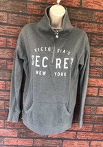 Victoria&#39;s Secret New York Sweatshirt Small Zip Neck Angel Wings Long Sl... - £5.25 GBP