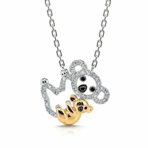 2Ct Round Cut Real Moissanite Koala Pendant 14K Two Tone Gold Plated Fre... - £94.38 GBP
